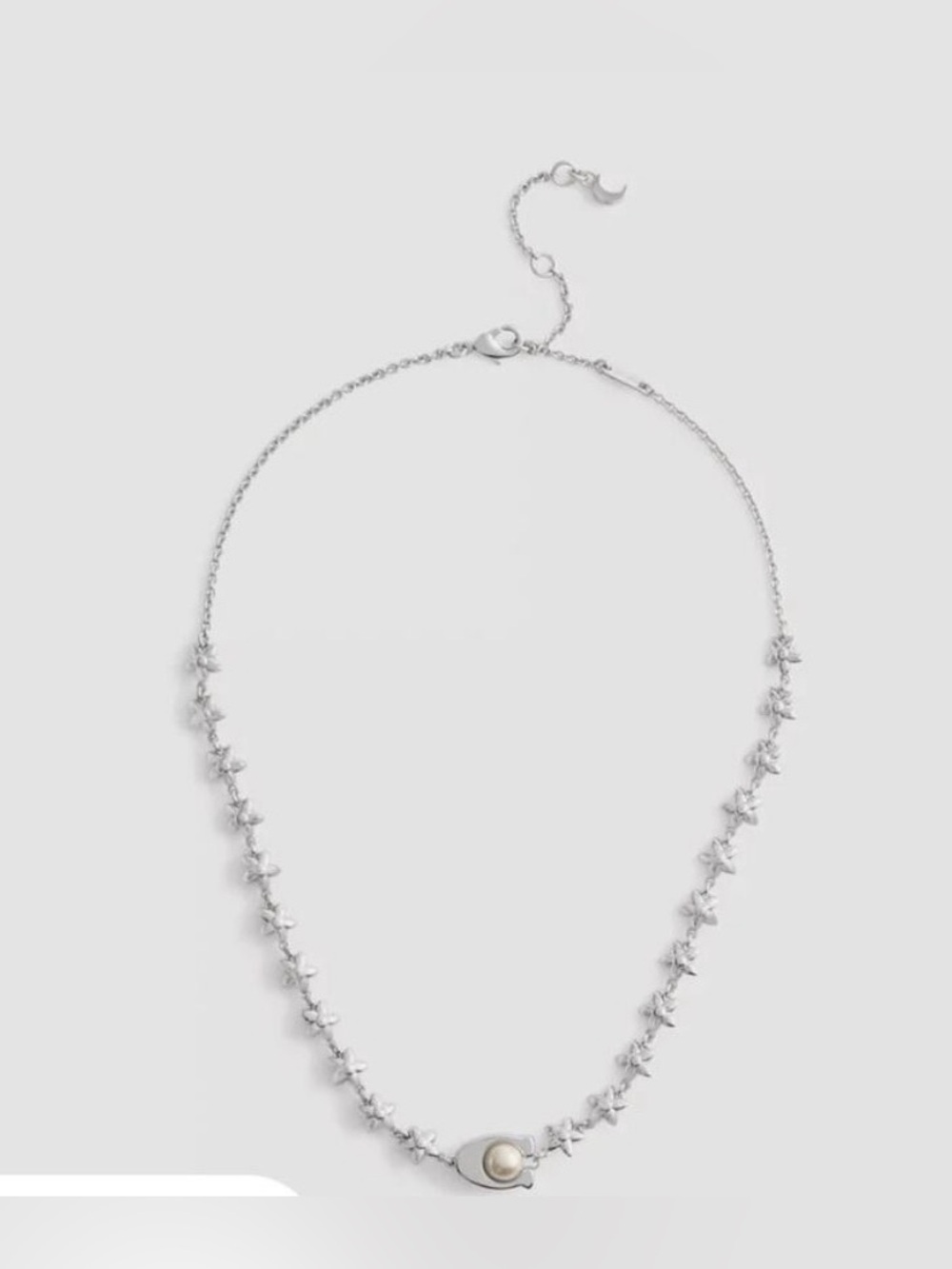 Coach Wildflower Chain Signature Necklace Silver color. New no tag